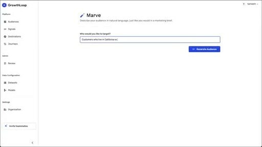 GrowthLoop Marve - Generative AI Audiences with Codey and PaLM foundation models from Vertex AI